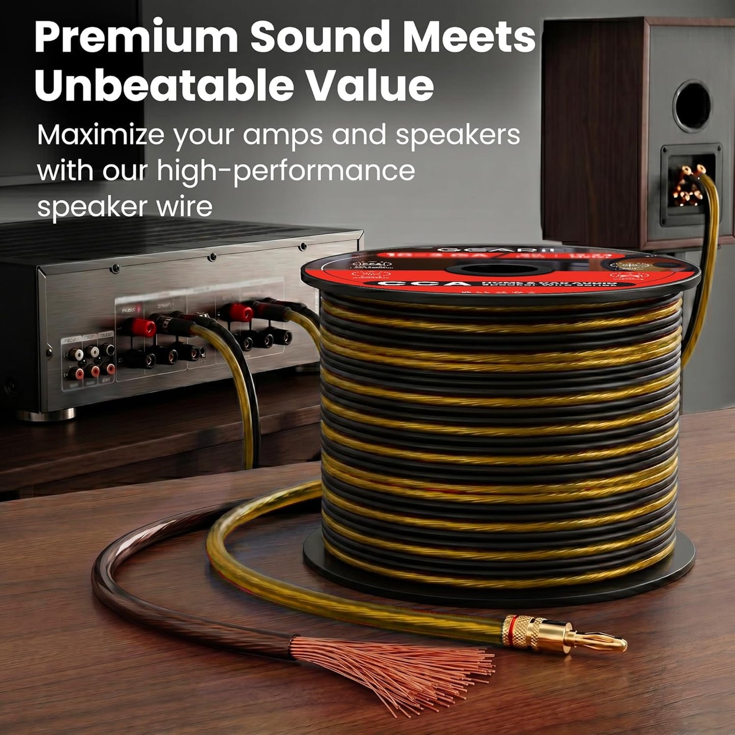 18 100 Markings,14 GEARit Speaker Wire Gauge ft,Speaker Cable with Foot Markers & Polarity Gauge Wire for Car Audio