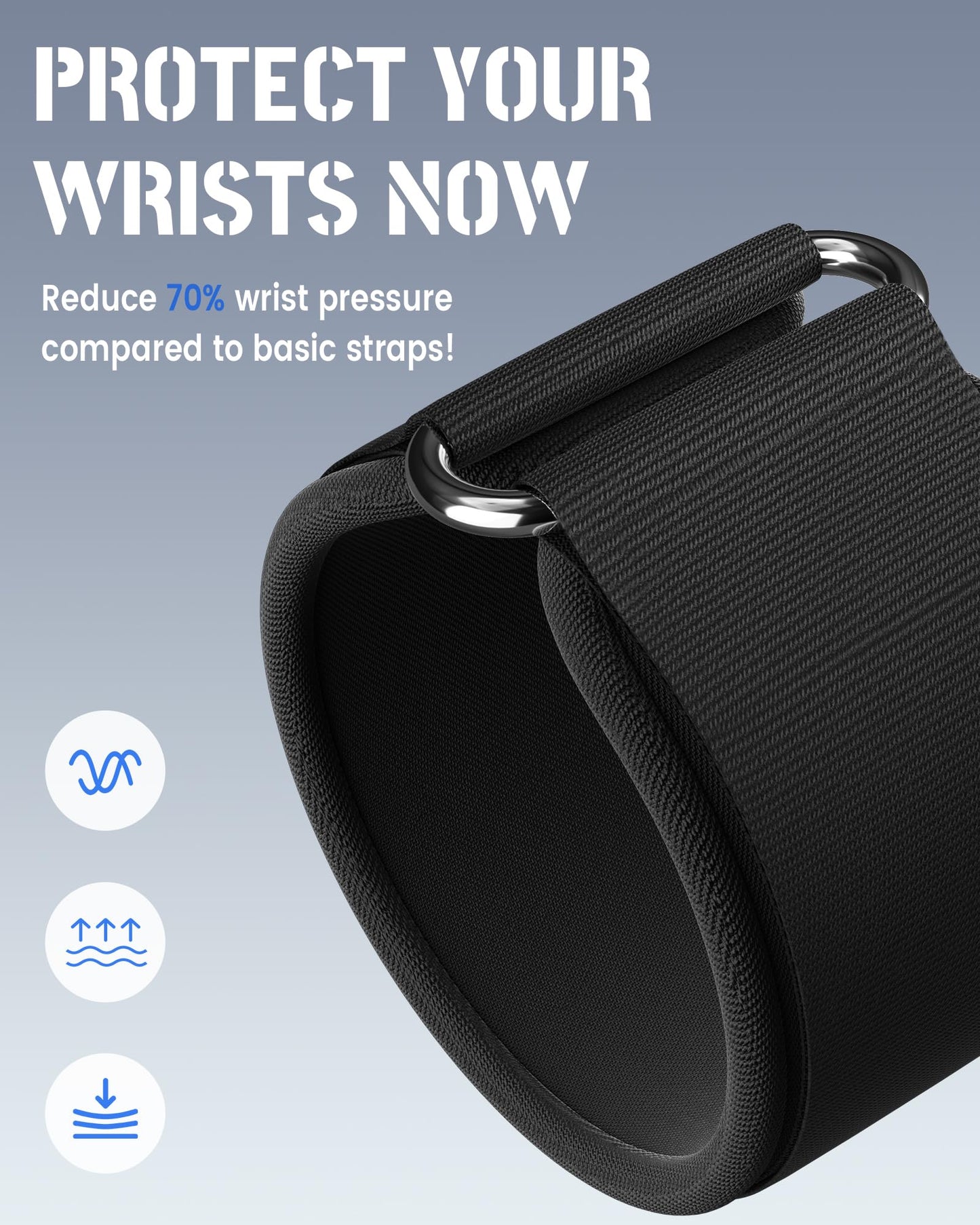 WKWE Upgrade Weight Lifting Hooks, Gym Heavy Duty Power Lifting Straps for Men & Women Deadlifts, Pull Up, Powerlifting, Shrugs