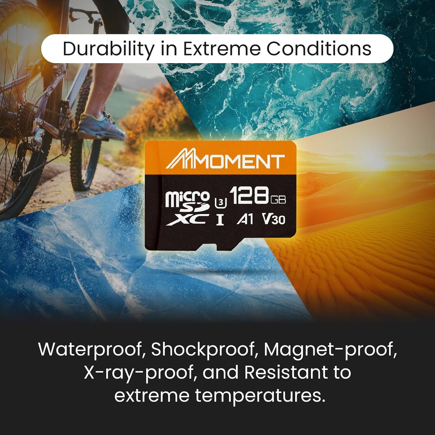 MMOMENT 128GB A1, U3, V30, Class10 95 60 Micro SDXC Card, UHS-I, Compatible, Read Speed Up to MB/s,Write Speed Up