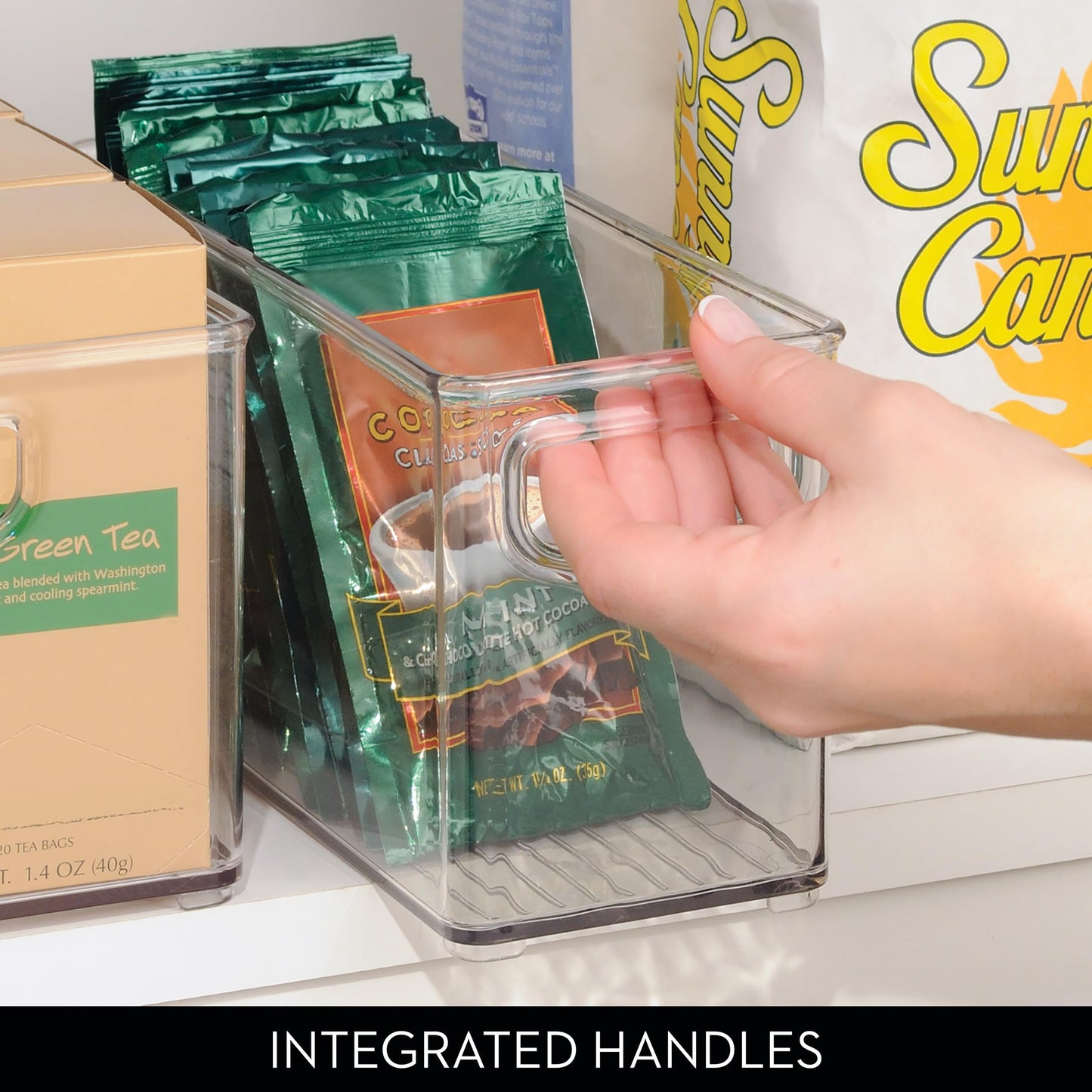 iDesign Slim Clear Plastic Stackable Storage Bin, Tall Narrow Organizer for Kitchen or Pantry, 4-Pack