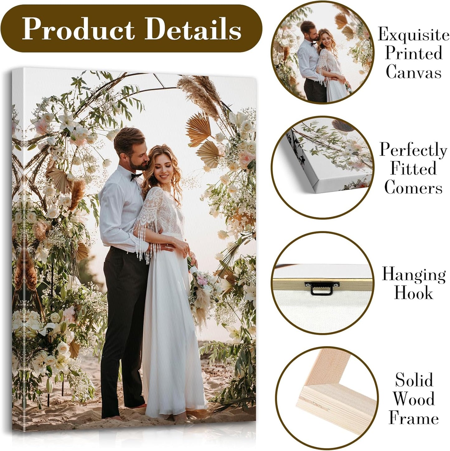 Skiennix Custom Canvas Prints - Personalized Photo Wall Art for Weddings, Family & Home Decor | 16x20 Wrapped Frame