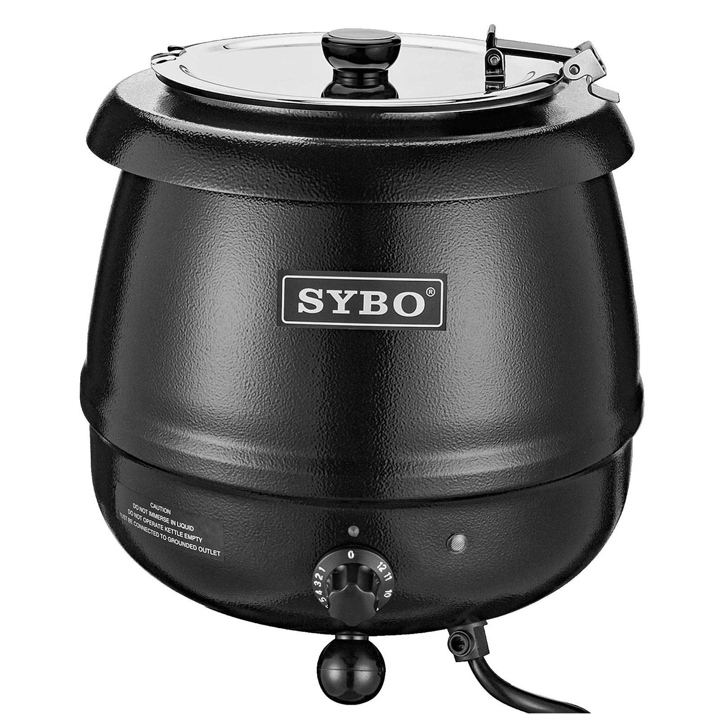 SYBO 500W 2-Bulb Food Heat Lamp & 10.5Qt Soup Kettle w/Lid & Insert Pot, Black
