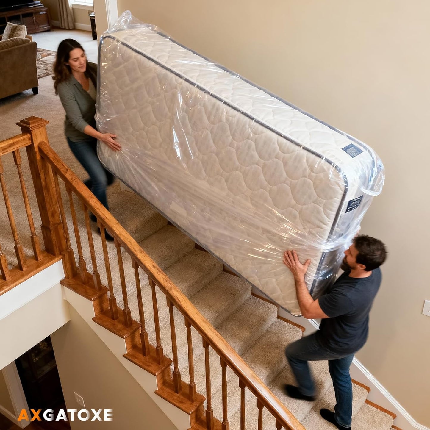Plastic Mattress Bag - Waterproof Mattress Protector for Moving Supplies | Queen Size (1.5MIL)