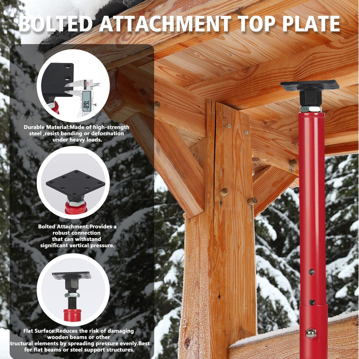 TOPTGO Floor Joist Jack, 19"- 36"(1'7"-3) Height Range Adjustable Floor Joist Jack House Jack Post,Telescoping Jack for Temporary Support for Leveling,4400 lbs Height Capacity(Each)-4Pack