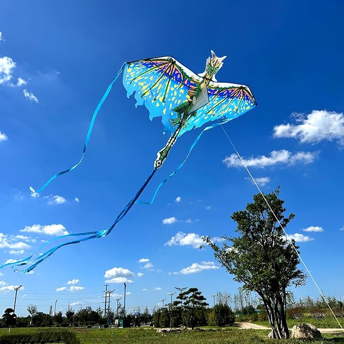 Mint's Colorful Life Dragon Kite for Kids & Adults, Easy to Fly Best Beach Kites for Beginners, 300ft Kite String Included
