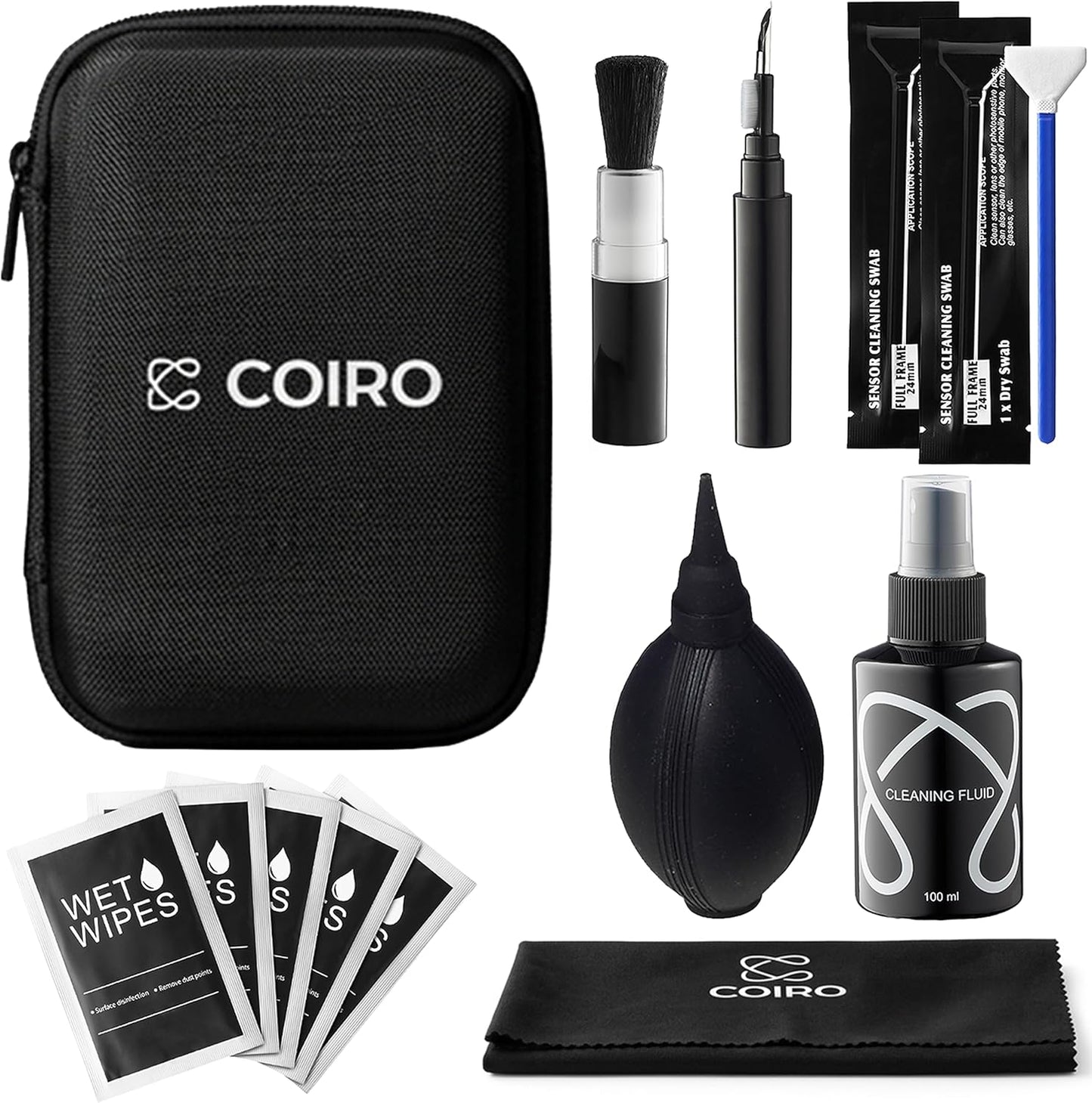 C Coiro 7 1 5 Camera Lens Cleaning Kit in Lens Pen, Air Blower, Sensor Cleaning Swabs, Lens Cleaner Spray, Wet Wipes
