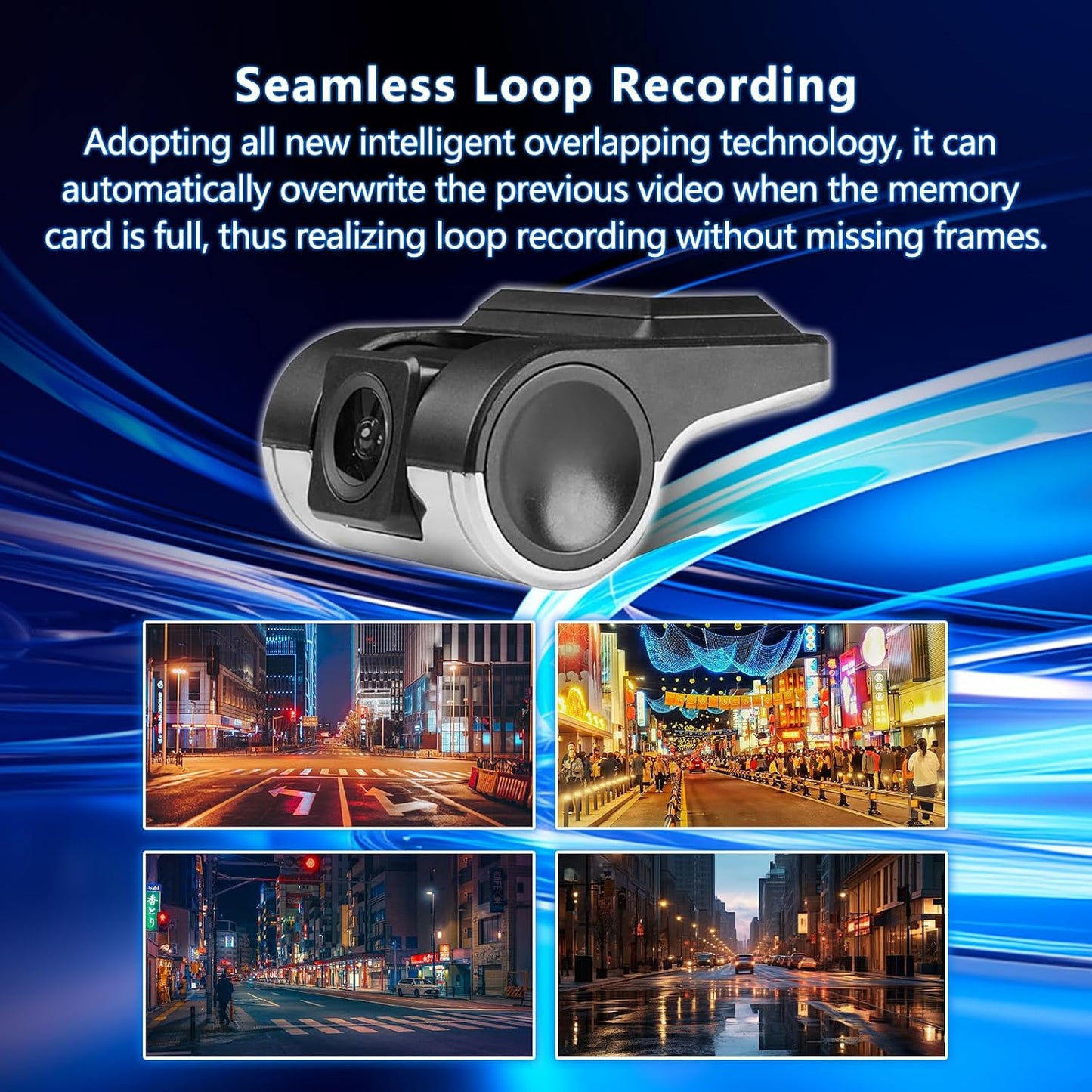 BINIZE 1080P Dash Camera, DVR Dual Car Driving Recorder with Loop Recording, Motion Detection, ADAS Distance Warning