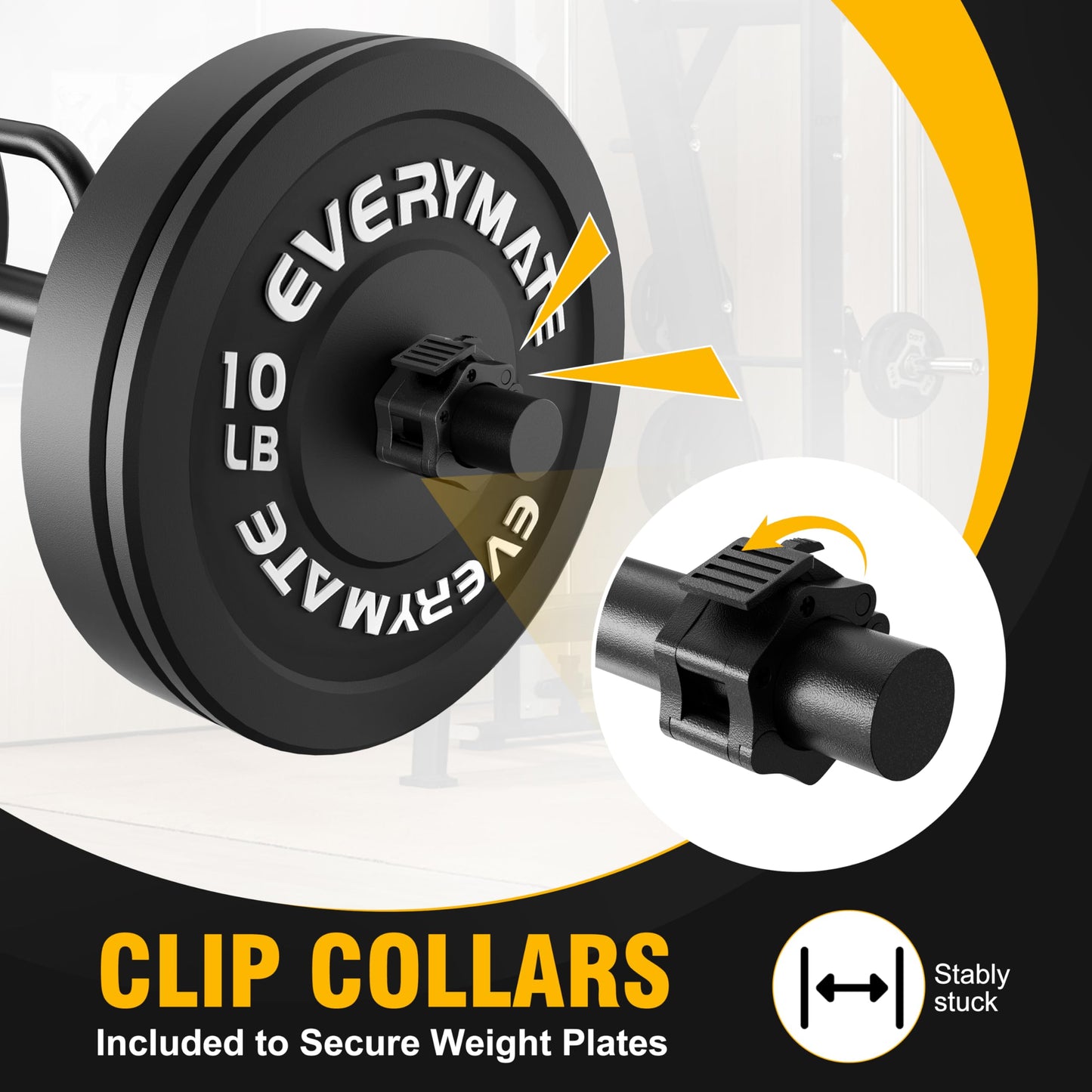 EVERYMATE Farmers Walk Handles, Barbell Style Grip Farmers Carry, Grip Strength Weight Training, Fits 2 Inch Weight Plate, Farmers Walk Bar Strength Training Workout Equipment (Pairs)