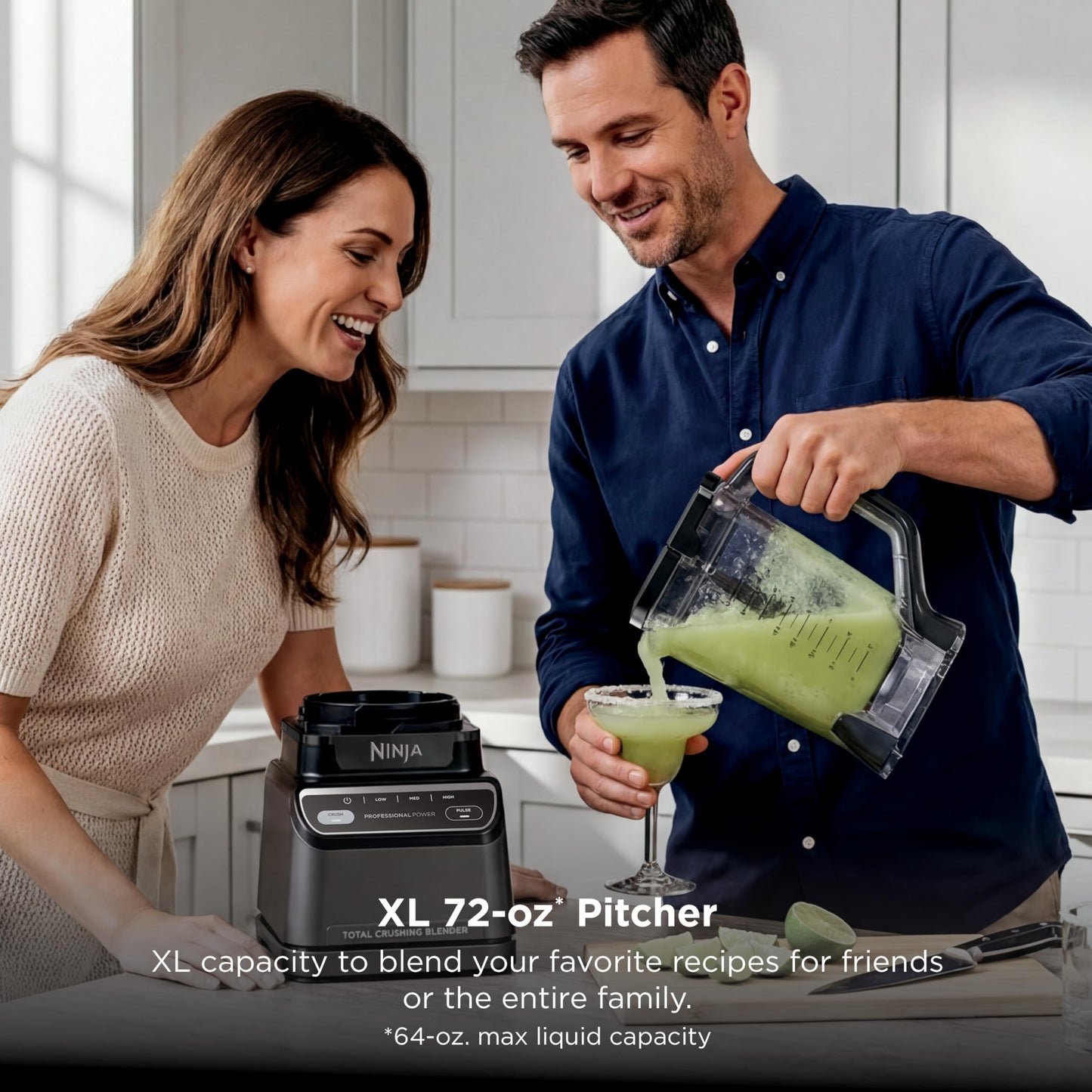 Ninja Professional Blender 2.0 | Smoothie Maker, Drink Mixer, Grinder, Ice Crusher | Total Crushing Technology, Auto-iQ Program, 1200W Power, XL 72-oz. Pitcher | Dark Grey | BR201AMZ