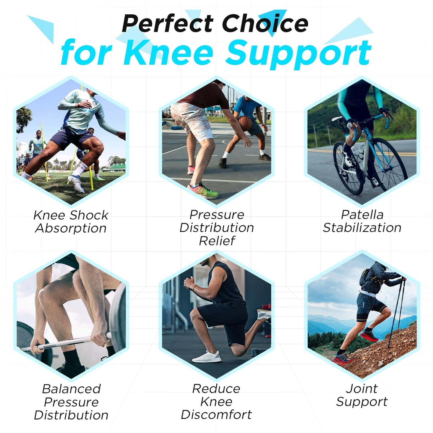 OK TAPE Nylon Kinesiology Tape for Knee, 10 Pcs Stretchable on Four Sides Precut Strips, Athletic Tape for Knee Support & Stability,Breathable and Hypoallergenic, Black