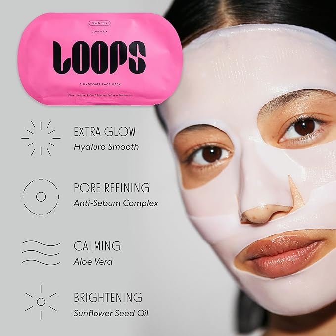 LOOPS Glow Gang Mask Set ??Weekly Reset for Rejuvenation, Double Take for Glowing Skin, Sunrise Service for Brightening ??Hydrating and Pore Refining ??Safe for Sensitive Skin