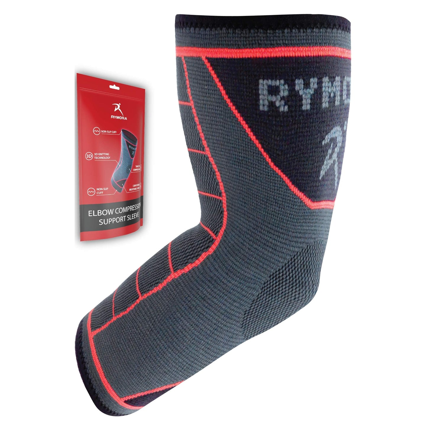 Rymora Elbow Support Sleeve for Men and Women (Single Sleeve) (Small) [S] - Support for Golfers Elbow, Tendonitis, Joint Pain Relief, Arthritis, Etc