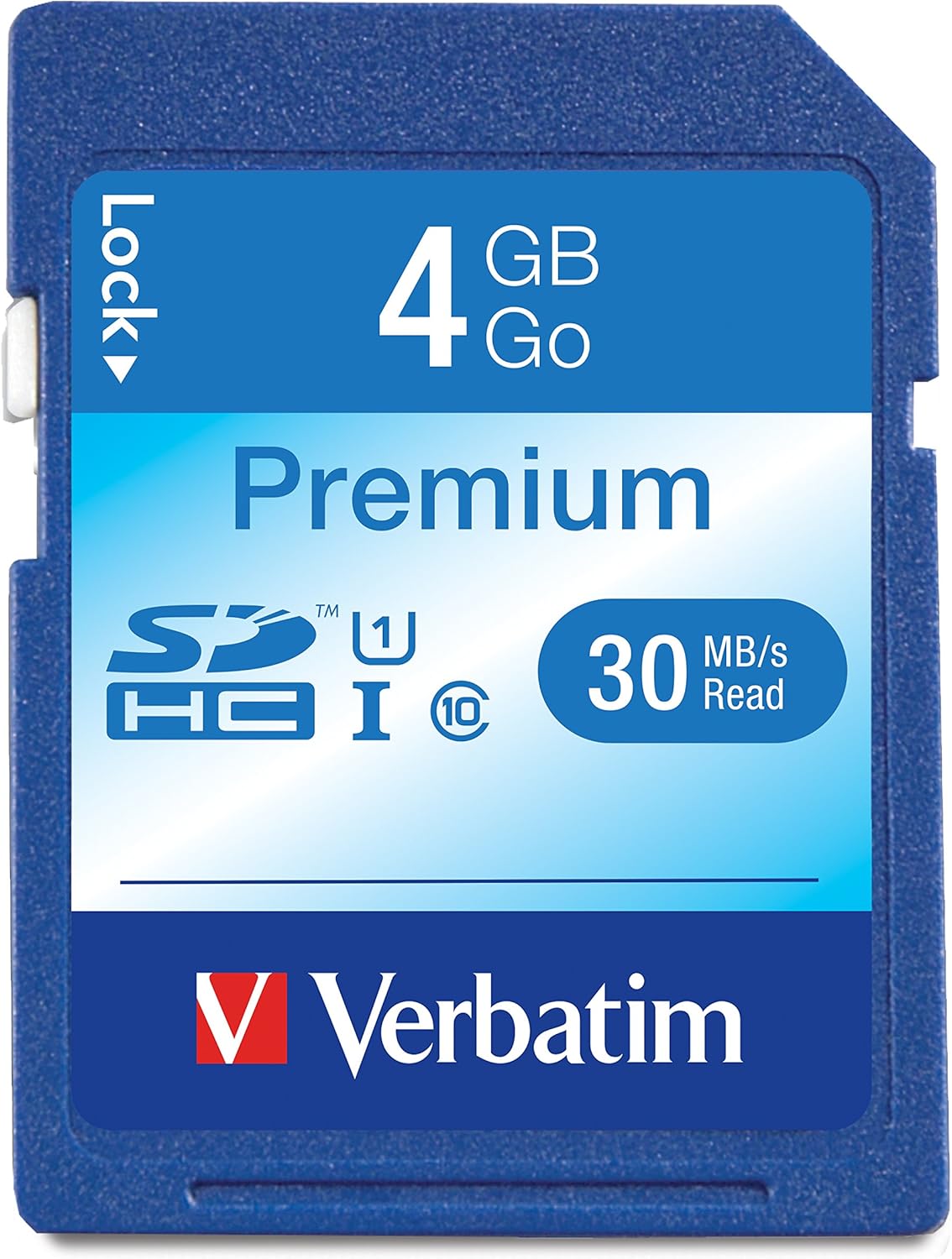 Verbatim 96171 4GB U1 10, Premium SDHC Memory Card, UHS-I Class Blue