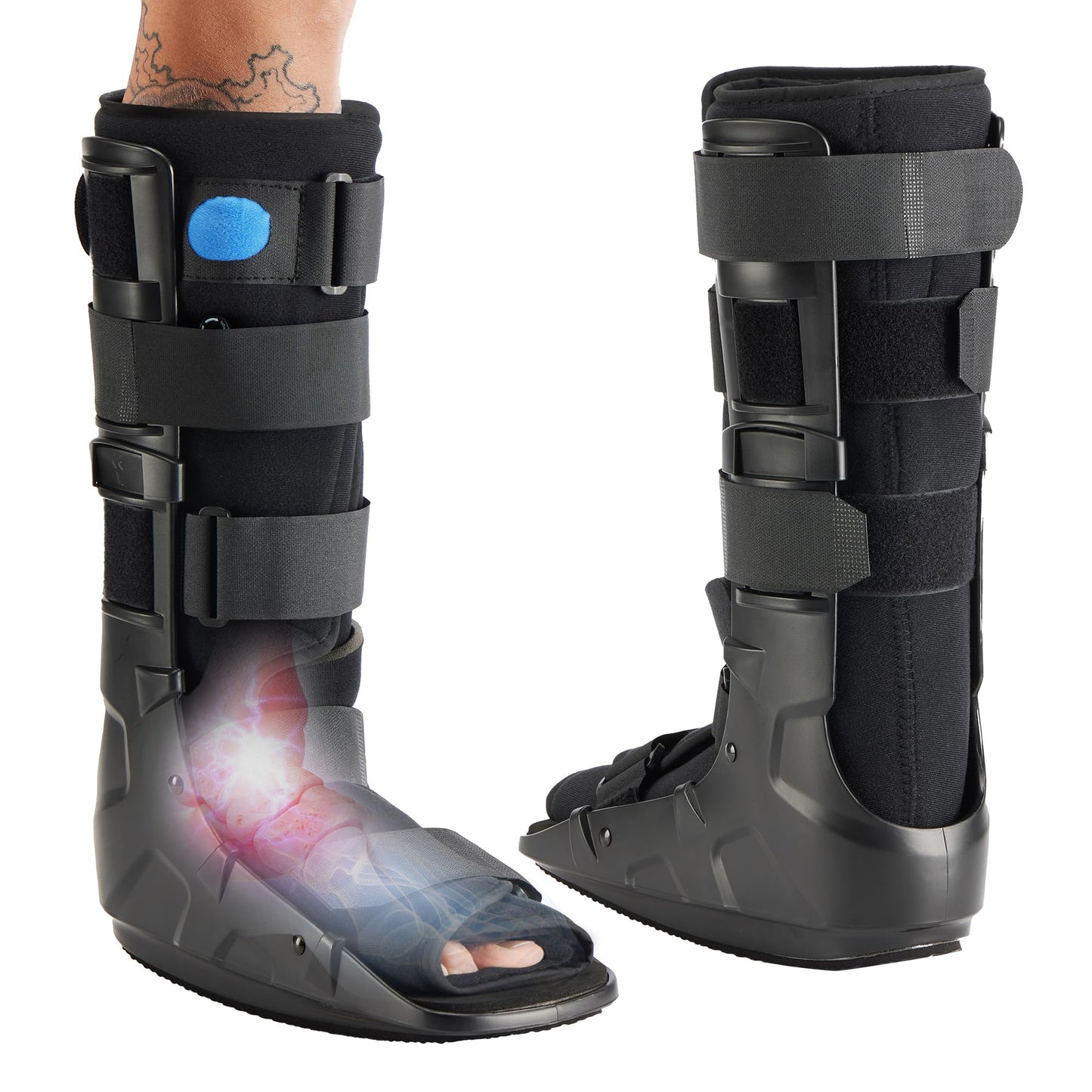 Medibot Air Cam Walker Tall Fracture Boot, Medical Recovery Walking Boot for Broken Foot, Sprained Ankle, Fractures, Adjustable Air Bladders, Universal Fit for Men & Women, Left or Right Foot(Medium)