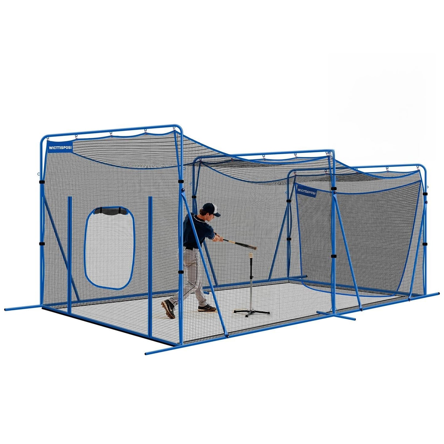 20ftx10ftx8ft Baseball Softball Cage with Hitting Net,Dual Sided 7-Ply Netting for Batting/Pitching/Fielding,Heavy-Duty Metal Frame and Windproof Ropes for Backyard Outdoor Indoor