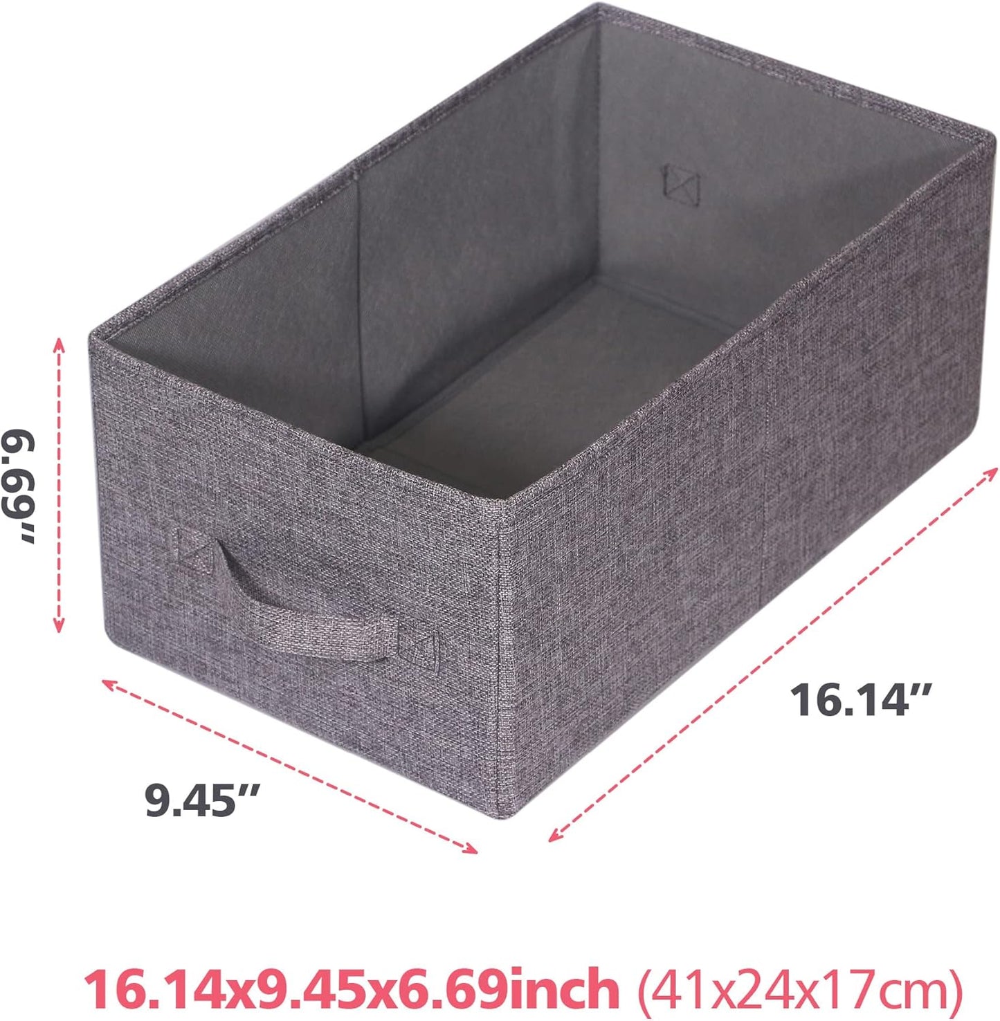 TENABORT Closet Organizer Bins - Set of 3 Fabric Storage Baskets with Handles for Home & Office