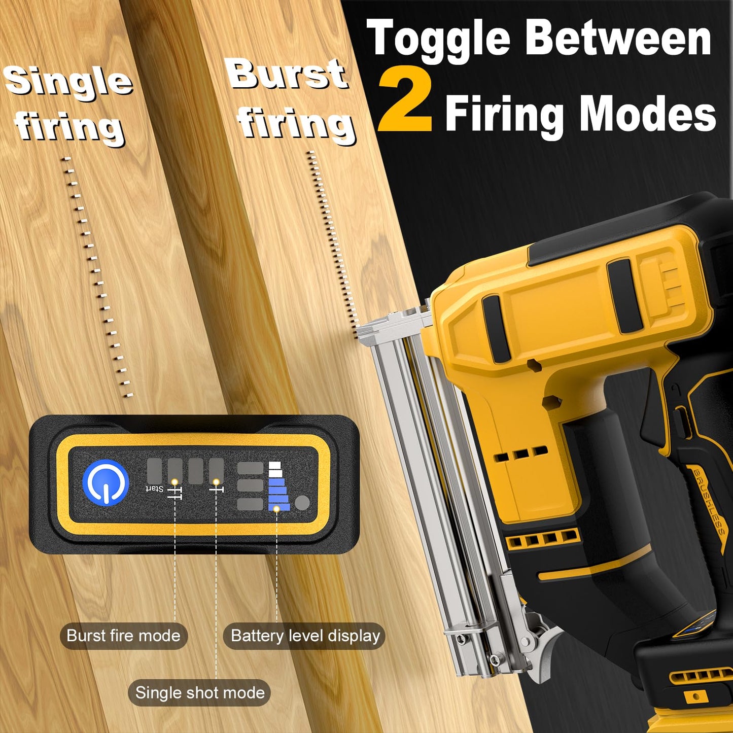 18 Gauge Cordless Brad Nailer for Dewalt 20V MAX Battery, Battery Powered Nail Gun with 1000 Nails, Lightweight Electric Nail Gun for Woodworking, DIY, Framing & Home Improvement (No Battery)