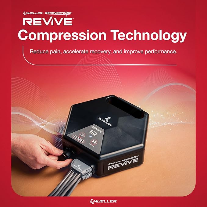 MUELLER Sports Medicine REVIVE M2 Professional Air Compression Boot ??Advanced Recovery System ??Targeted Leg, Knee, Calf, and Foot Massage and Circulation Therapy for Athletes