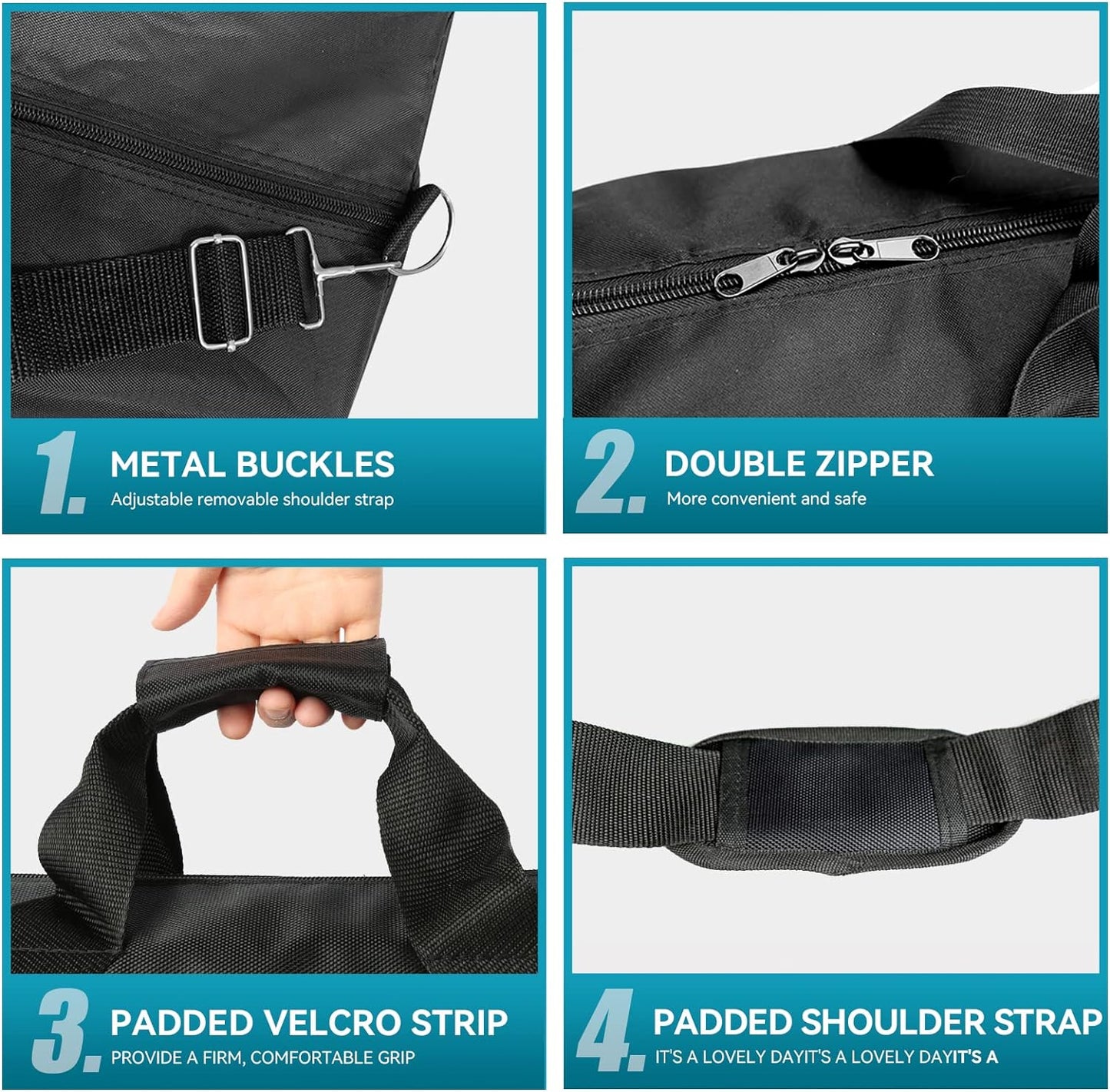 48" Long Tripod Carrying Bag for Speaker and Light Stands, Mic/Microphone Poles - with Adjustable Shoulder Strap, Heavy