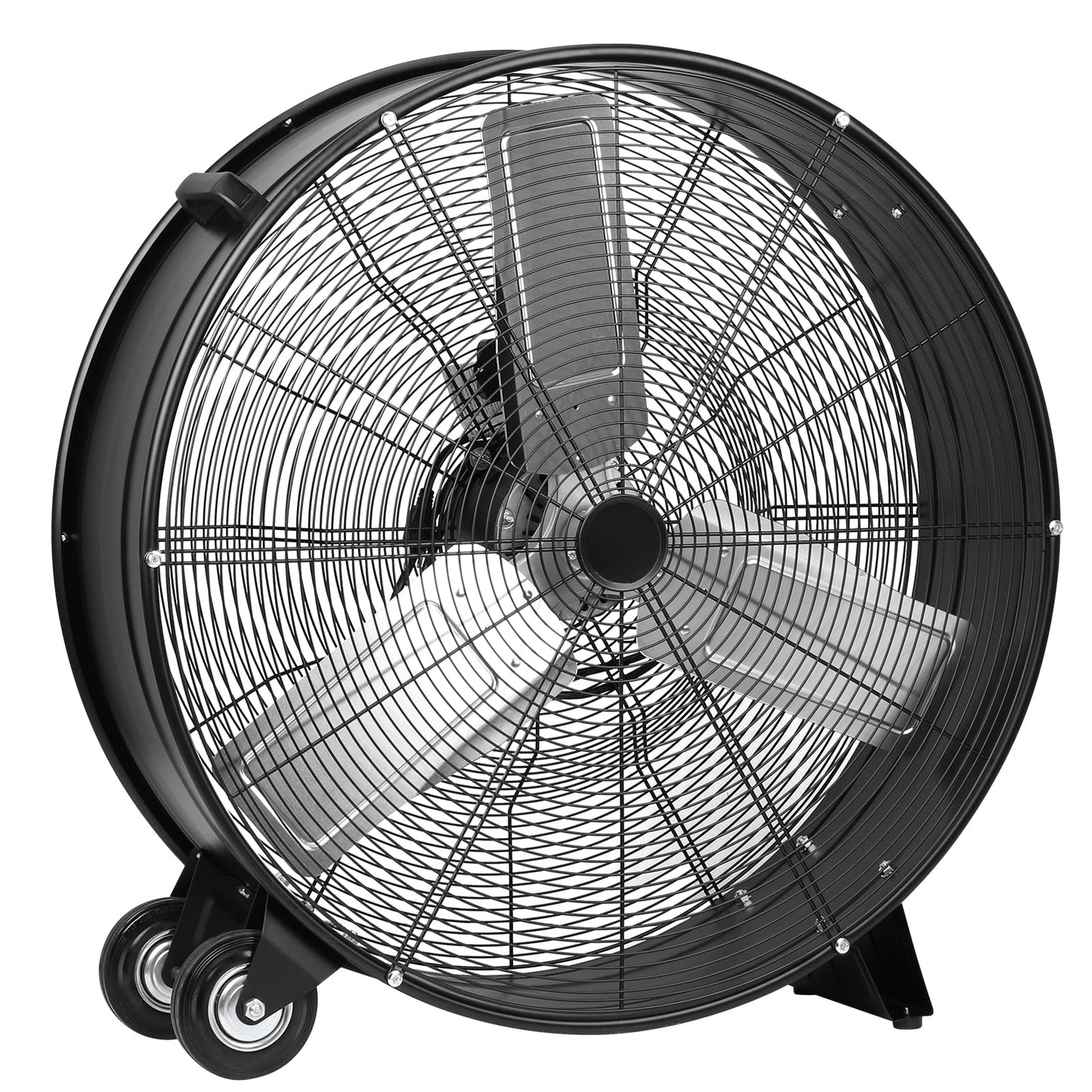 Zevemomo 30 Inch High Velocity Industrial Fan, 13520 CFM, 2-Speed, Metal Drum Fan Floor Shop Floor Fans Heavy Duty, Powerful Cooling for Garage, Workshop, Warehouse, Gym (Black)