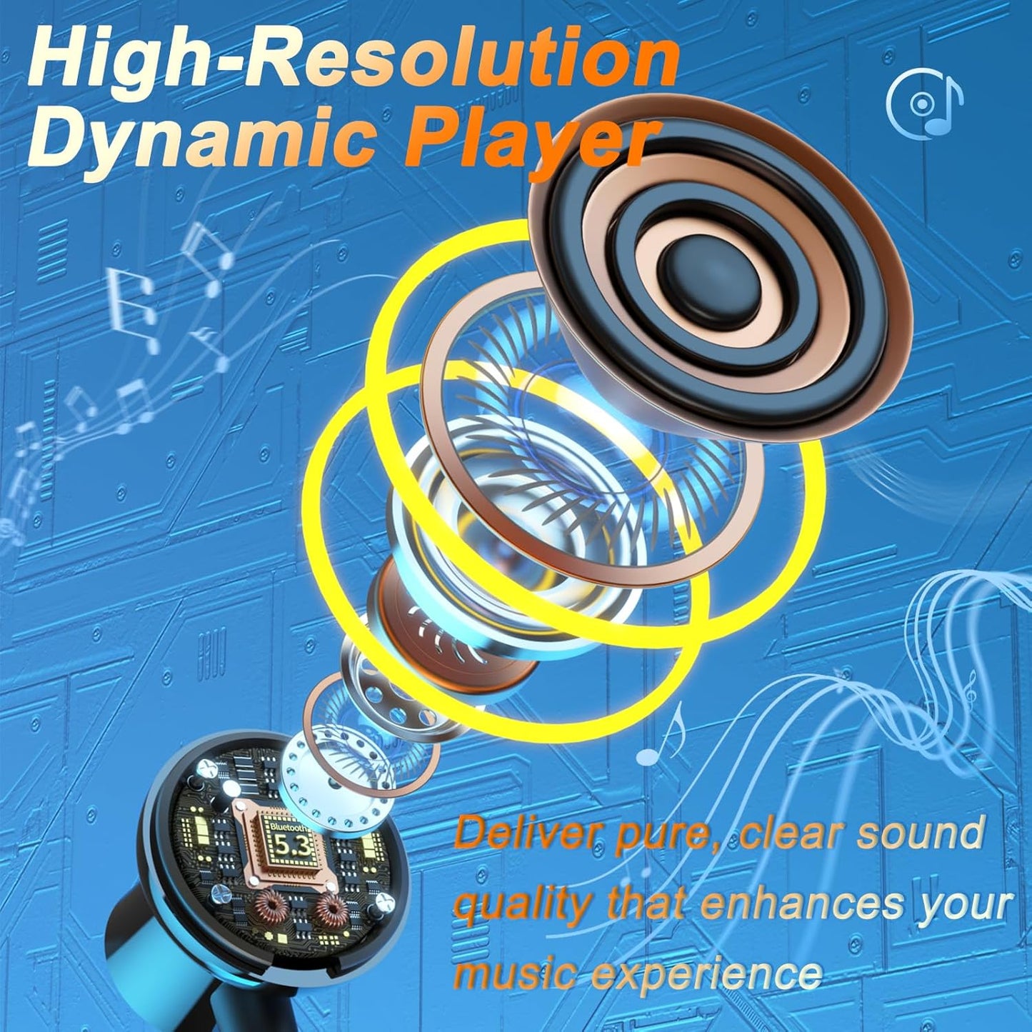 AIYIBEN 100 (Y10) Neckband Bluetooth Headphone with LED Power, Neckband Headphones Hours Playtime, in-Ear Bluetooth
