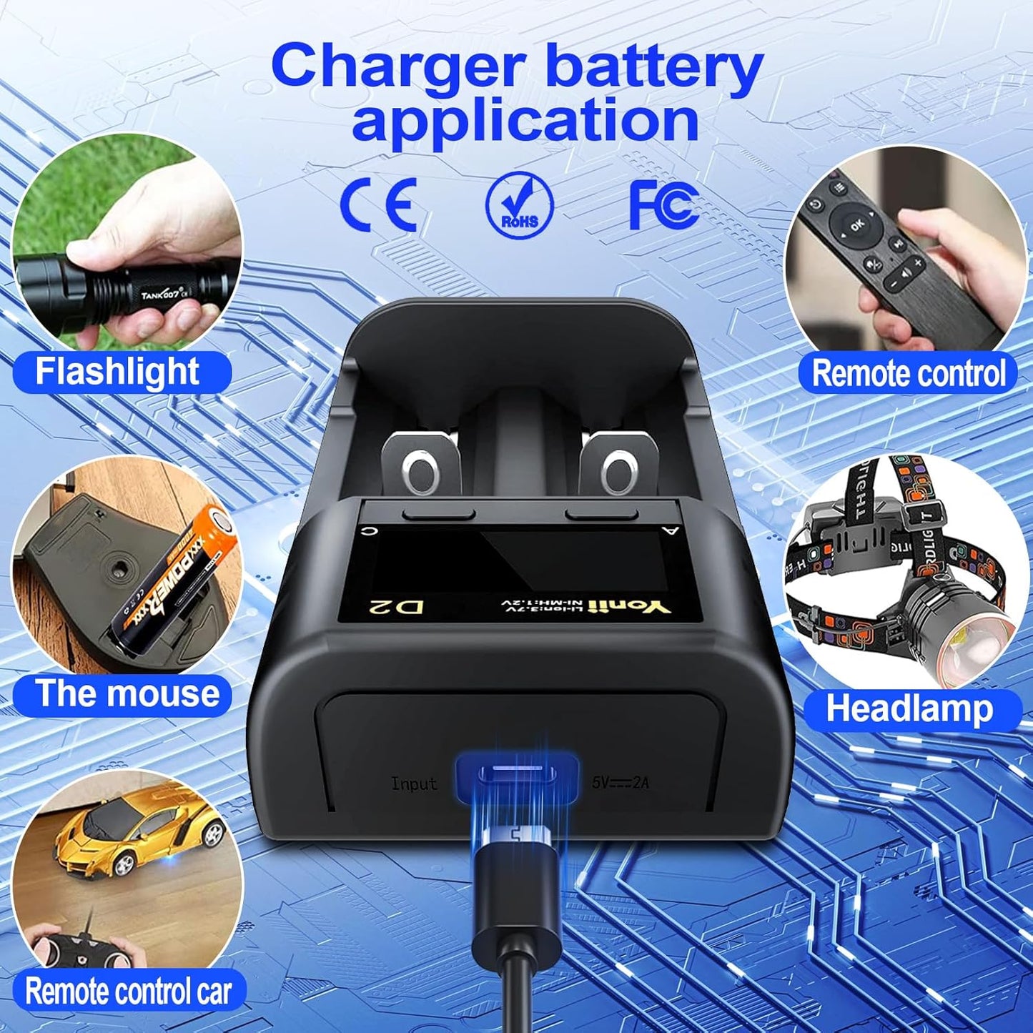 Swanlake 18650 3.7V 18650,26650,21700,18500,18350,16650 1.2V LiFePO4 Battery Charger,LCD Display Charger for Li-ion