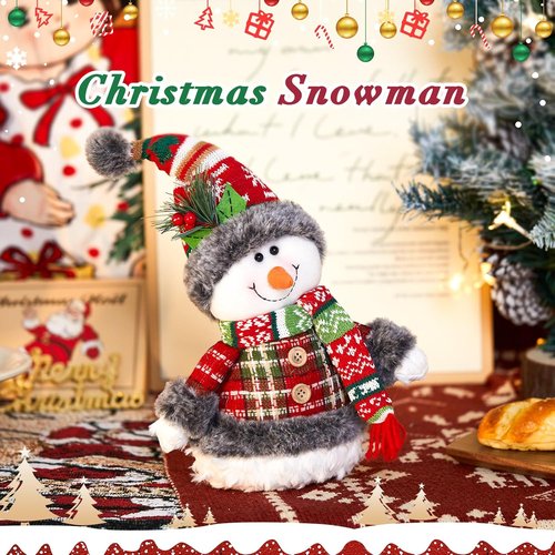 Houwsbaby 14" Christmas Snowman Decoration - Festive Snowman with Santa Hat & Scarf | Perfect Holiday Decor