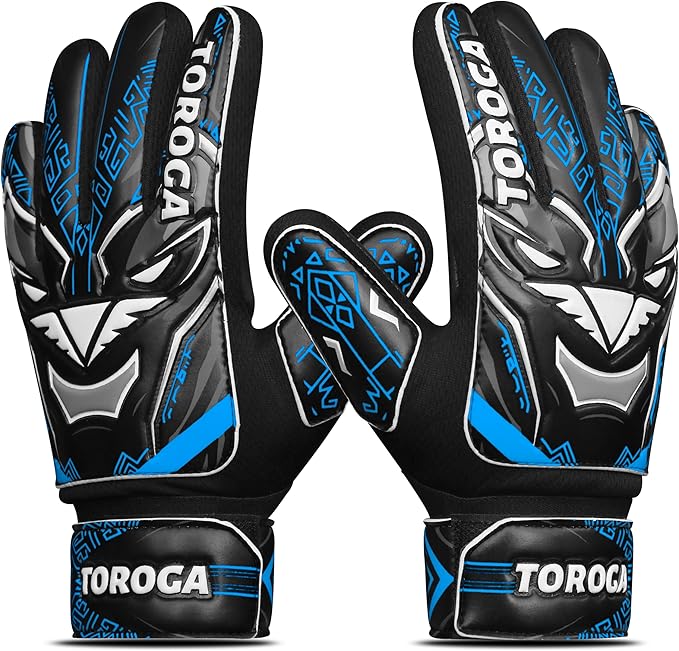 Goalkeeper Gloves for Kids & Youth – Soccer Goalie Gloves, Strong Latex Grip, Double Wrist Support & Breathable Mesh – Boys Football Gloves