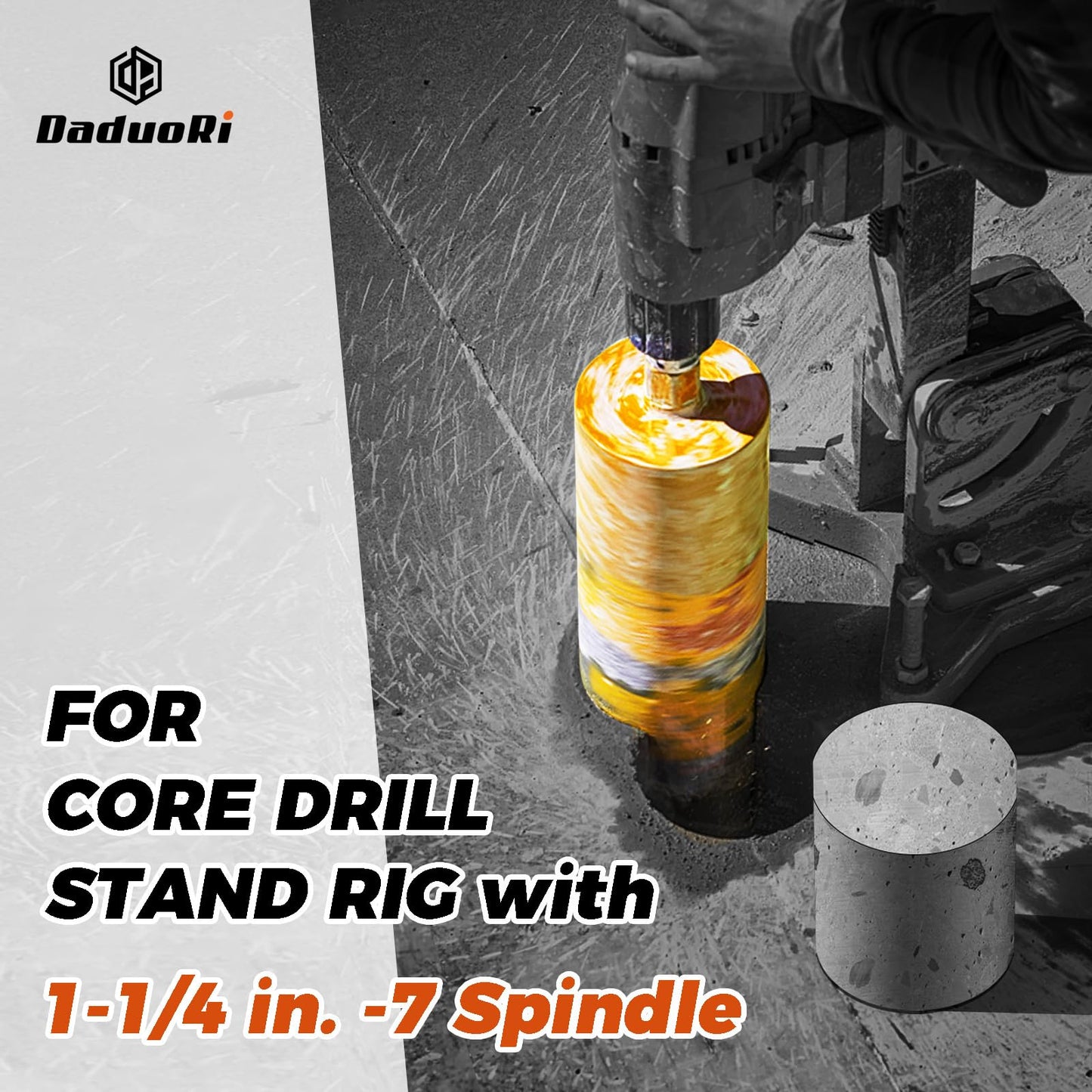 DaduoRi 8 Inch Wet Core Drill Bit & SDS Max Shank Drill Adapter - 8" Diameter Core Bits for Concrete, 14" Drilling Depth, 1-1/4"-7 Thread Diamond Core Bit for Cured Concrete, Masonry, Brick