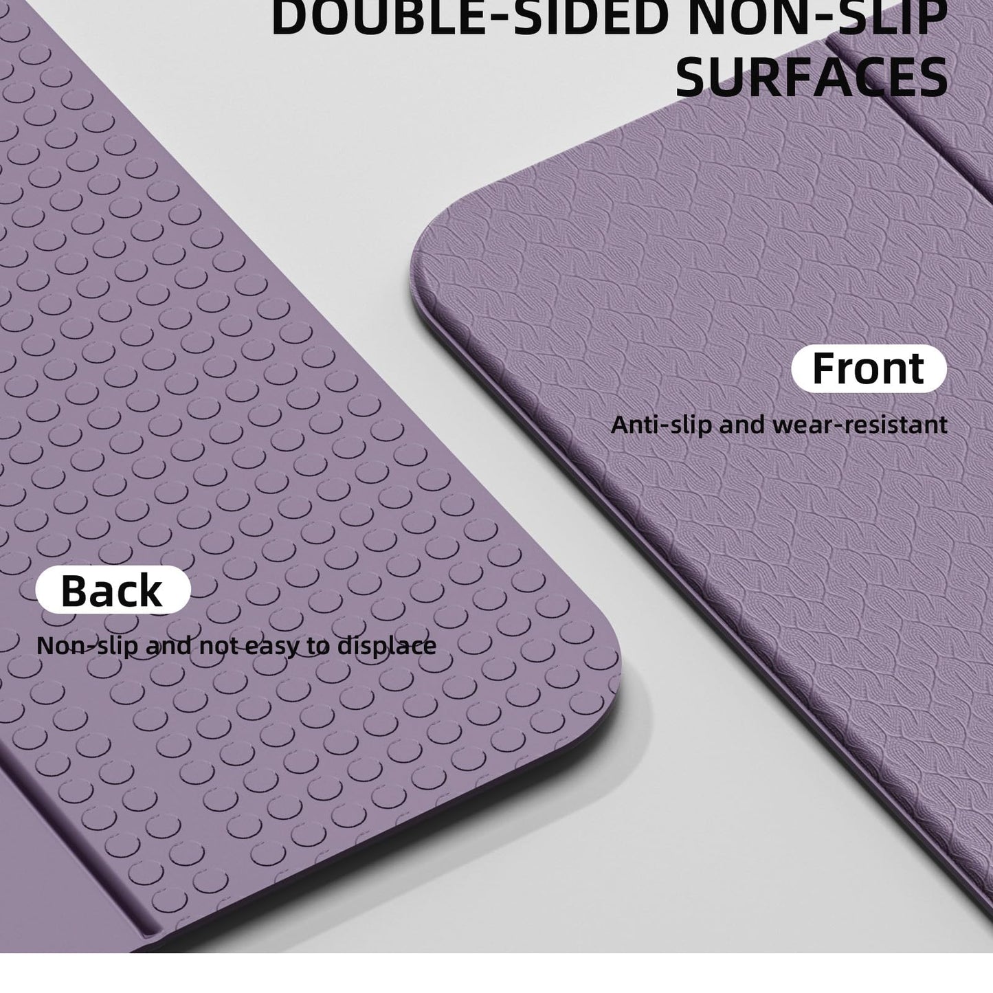 Folding Yoga Mat Extra Thick 0.4 Inch, Foldable Yoga Mat 75 x 26 Inches,TPE Exercise Mat, 7-Panel Non Slip Cushioned Fitness Mat for Yoga, Pilates, Stretching, Home Workout (Purple)