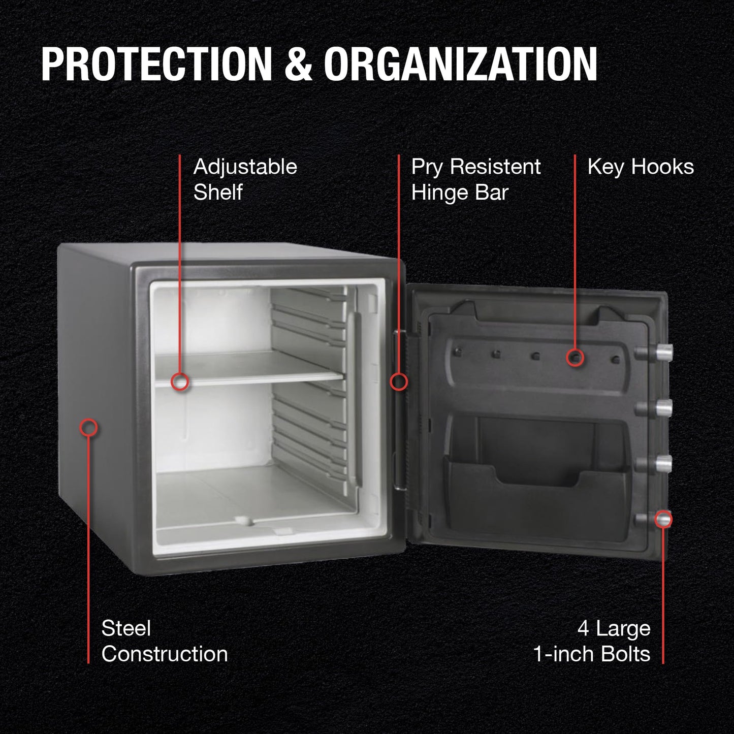 SentrySafe Medium Gray Fireproof Safe and Waterproof Safe Box with Dial Combination, Home Security for Money, Documents, or Other Valuables, 1.23 Cubic Feet, SFW123DSB