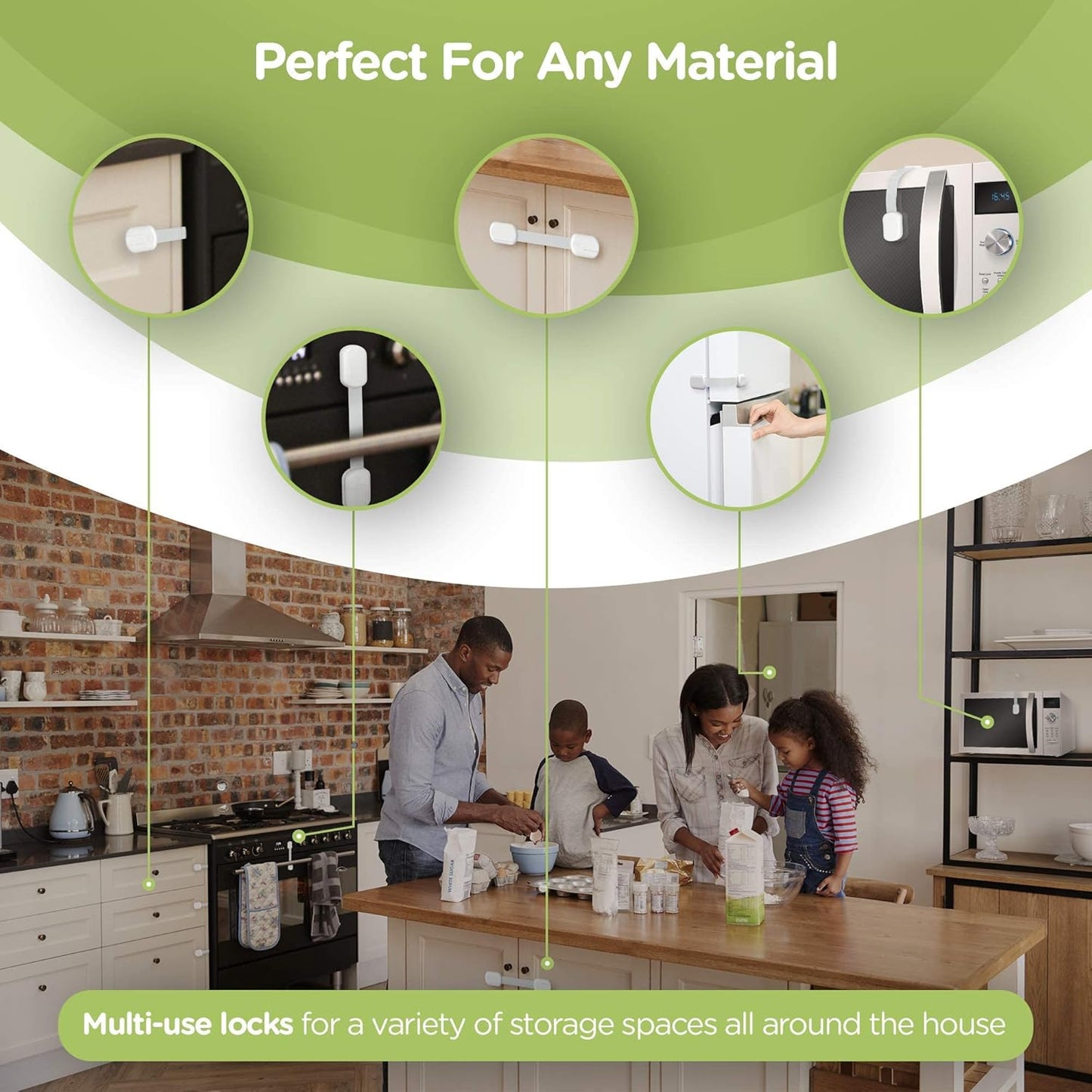 SKYLA HOMES Baby Locks - 8-Pack Child Safety Cabinet Proofing with 3M Adhesive | Easy Install, No Screws