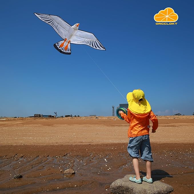 ORGCLDKT- 3D Lifelike Style Bird/Eagle Kite, Super Easy to Fly with, Ideal for Kids, Adults, Girls, Boys. Kites for The Beach, Grassland, Hiking