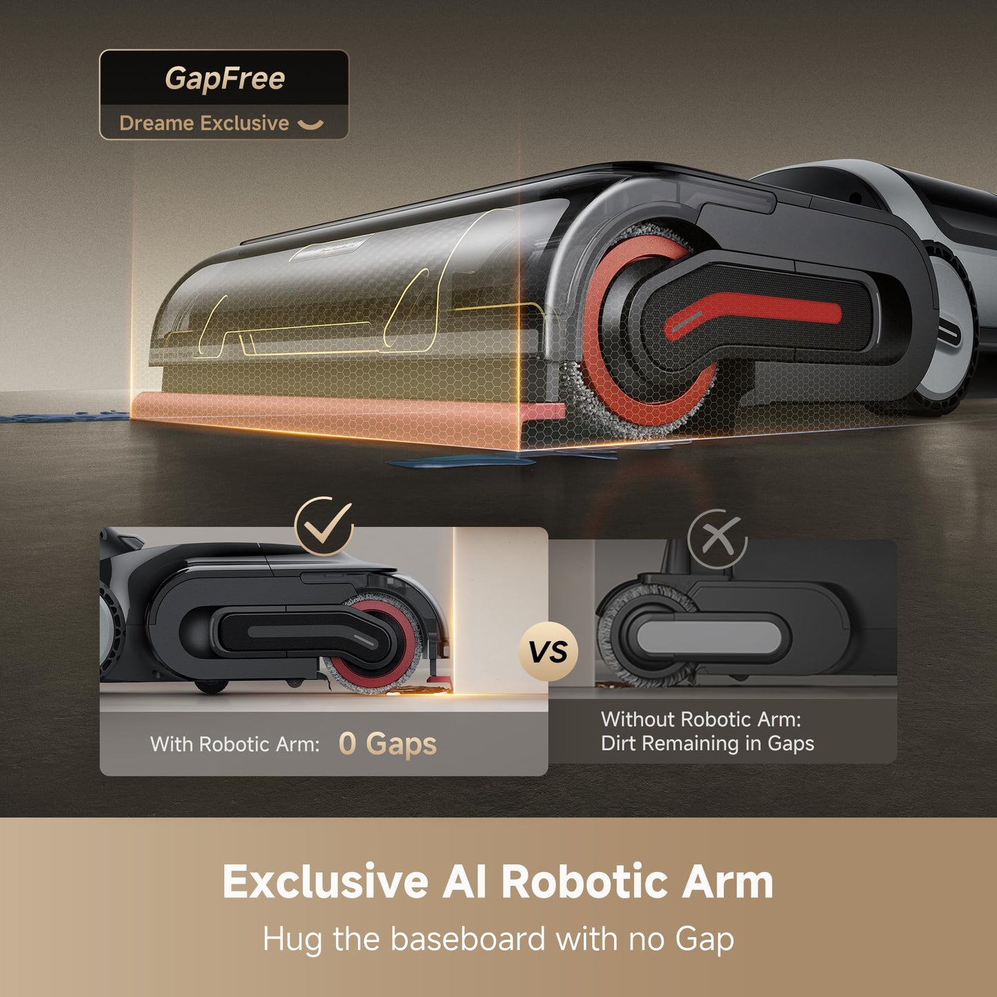 DREAME H15 Pro Heat Wet Dry Vacuum Cleaner, 185°F Hot Water Floor Cleaning, Cordless Vacuum Mop with GapFree AI Robotic Arm, 22KPa Suction, 0 Hair Tangle, 212°F Self-Clean, 194°F Hot Air Drying