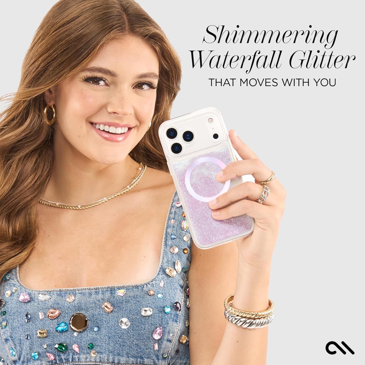 Case-Mate 17 12ft 17 Soap Bubble iPhone Pro Case [Compatible with MagSafe] - Liquid Glitter Phone Case with Drop