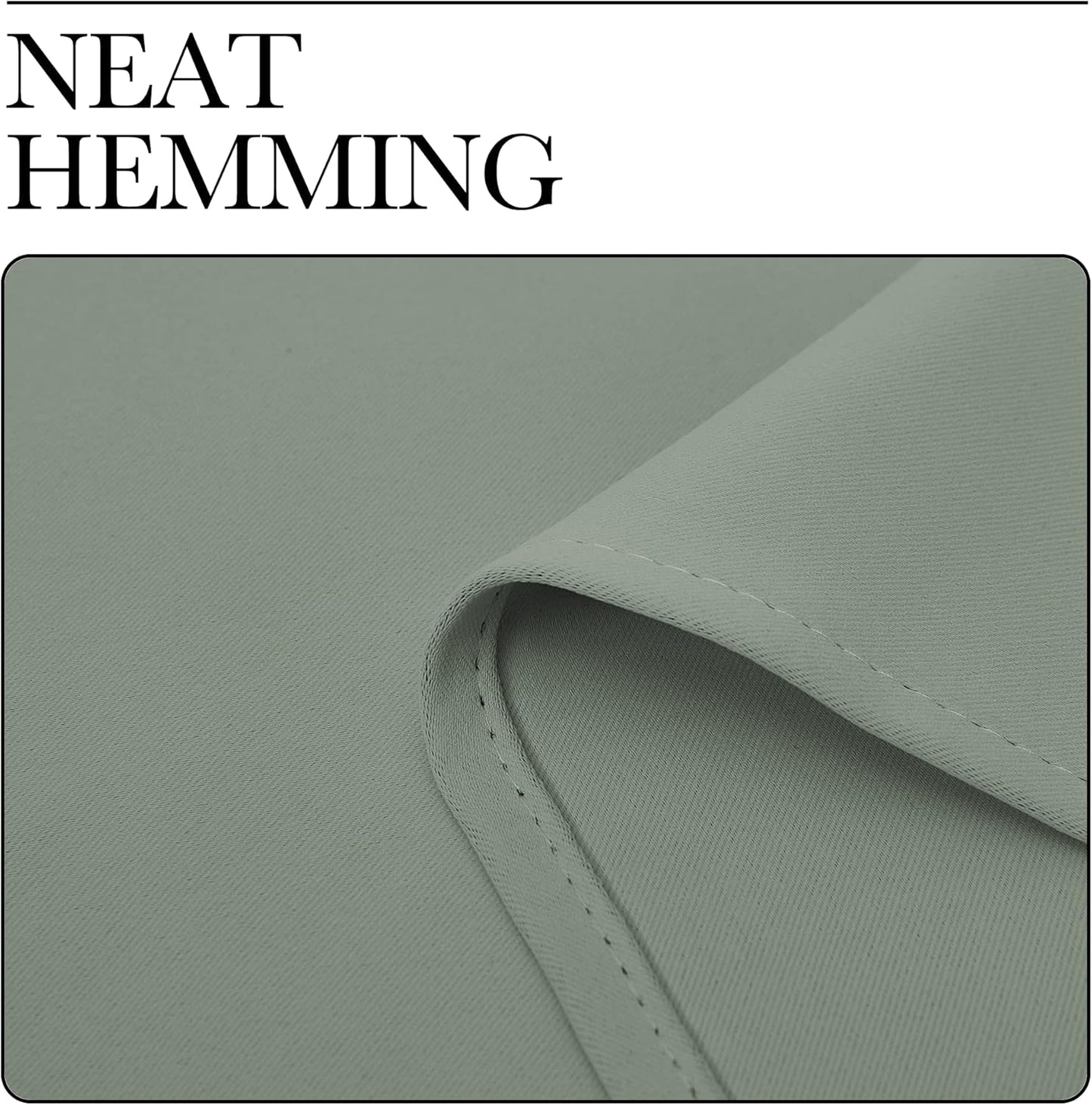 NICETOWN Room Darkening Curtains - Thermal Insulated Greyish Green Drapes for Kitchen & Bedroom (Set of 2, 42" x 50")