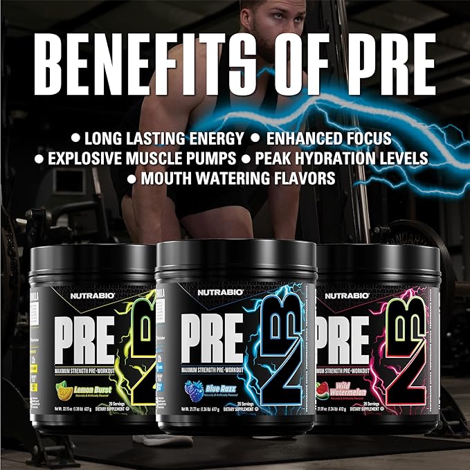 NutraBio Preworkout Powder, Blue Razz| Explosive Energy, Laser Focus, Extreme Pumps| Pre Workout for Men & Women| Performance, Endurance, Power Complex, Caffeine, Electrolytes