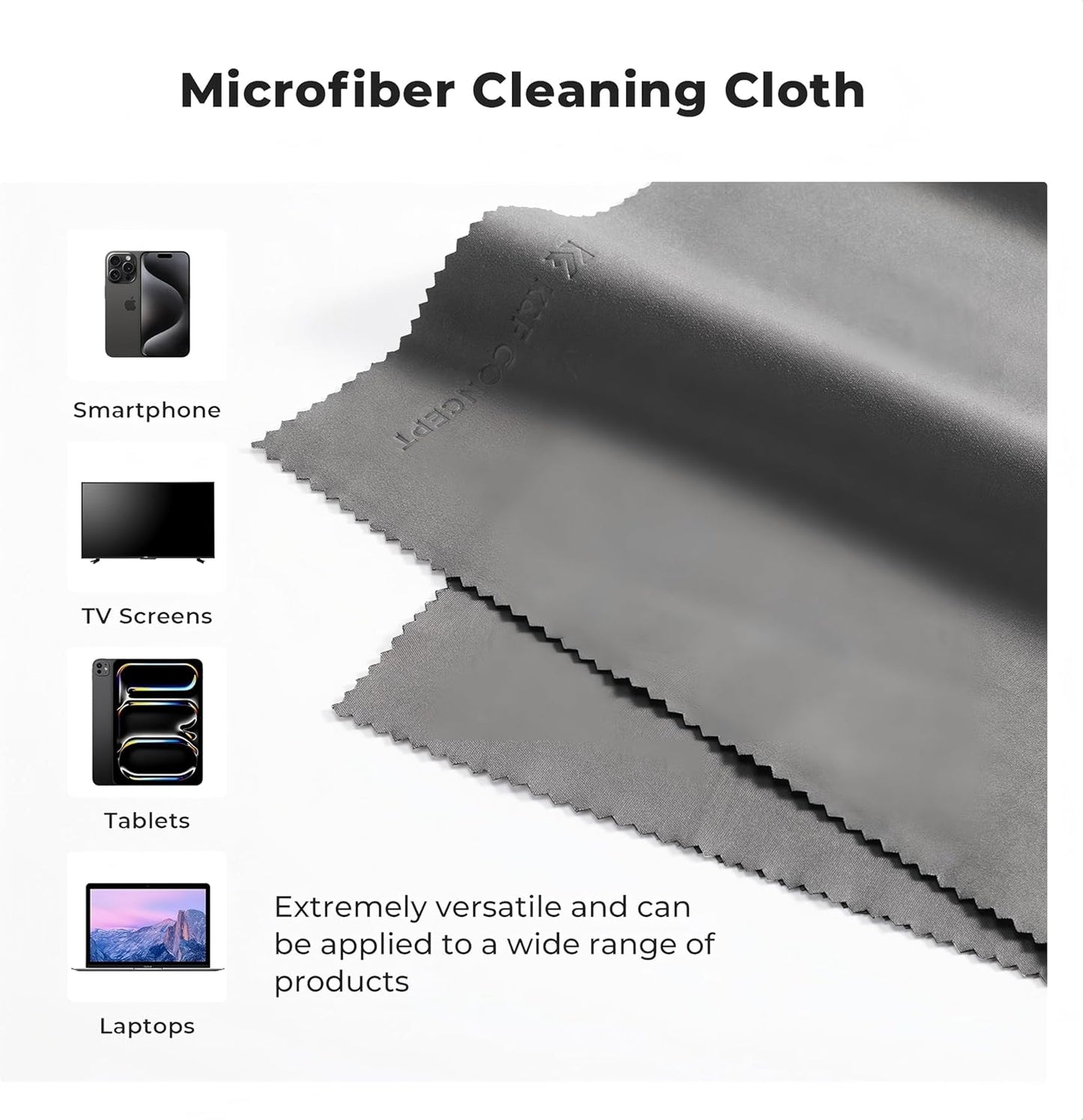K&F CONCEPT 4 Pack 16''x16'' Extra Large Microfiber Cleaning Cloths, Oversized Microfiber Cloths for TV Screen