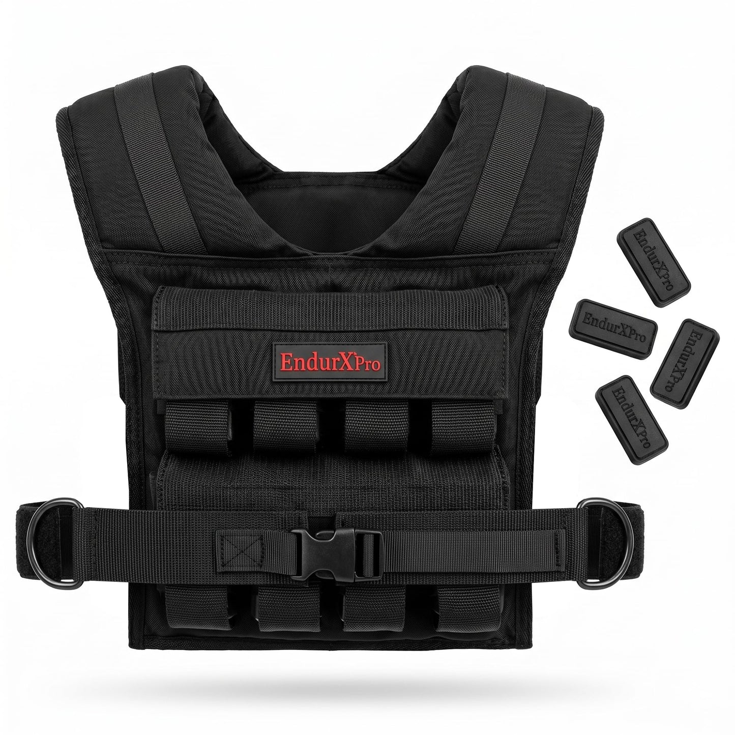 EndurXpro Weighted Vest for Men & Women | Adjustable Weight Vest 25 lbs/35 lbs/45 lbs with Removable Iron Weights, 1000D Cordura Weighted Training Vest for Rucking, Running & Strength Training