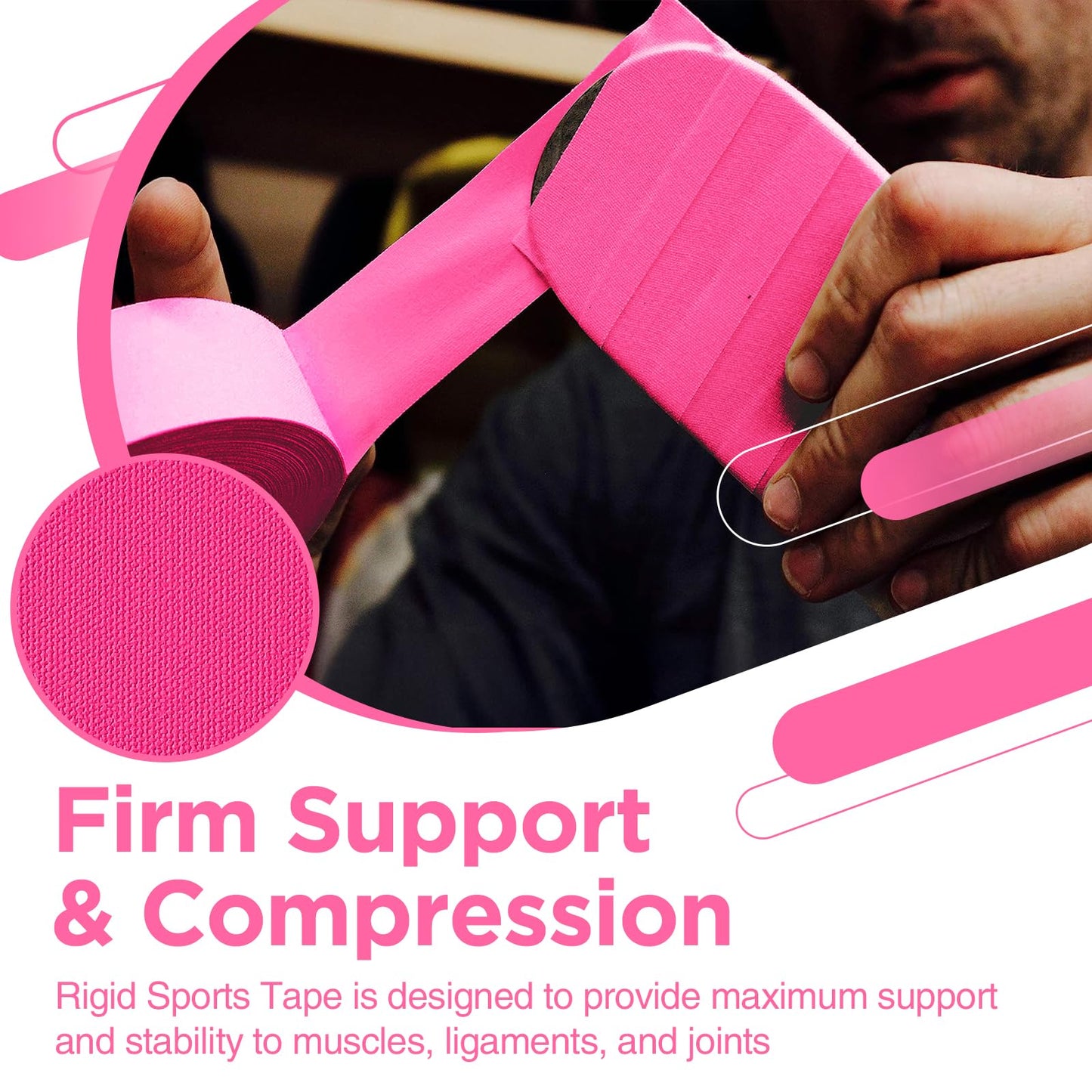 OK TAPE Athletic Sports Tape（4 Packs) Pink- 32.8ft Per Roll Athletic Tape for Injuries,Strong Stick No Residue Athlete & Sport Trainers First Aid Injury Wrap, Hockey Stick