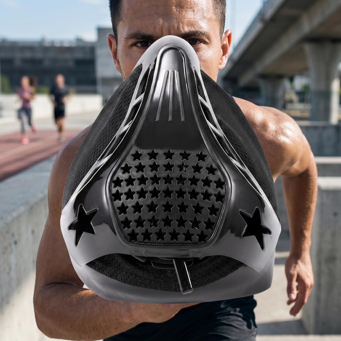 Otbushit High Altitude Training Mask, Black, Adjustable Resistance for Efficient Workouts, Boost Lung Capacity