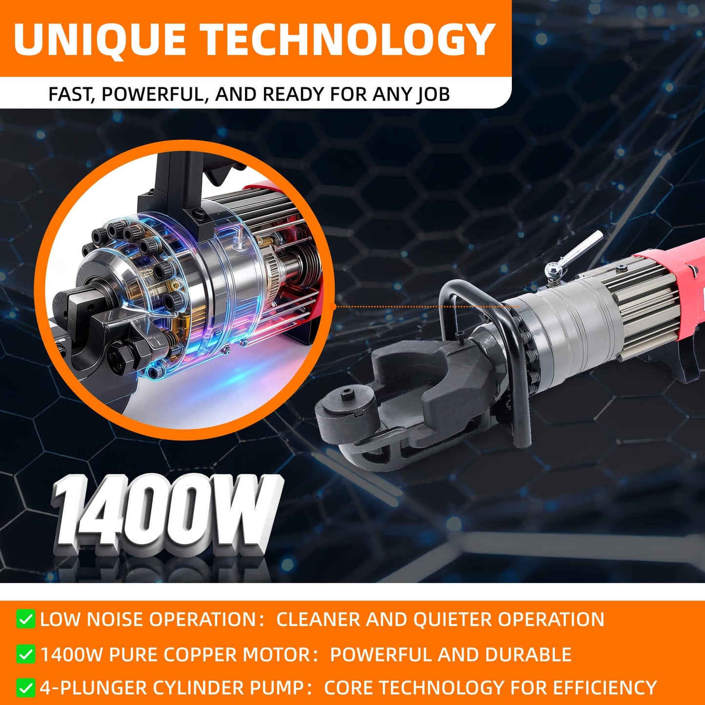 NAYAMOL 1400W Hydraulic Electric Rebar Bender 14–22mm, 110V Electric Rebar Bending Machine, 0–130° Adjustable Angle, Fast 2.5–3.5s Operation, Portable Tool with Pure Copper Motor