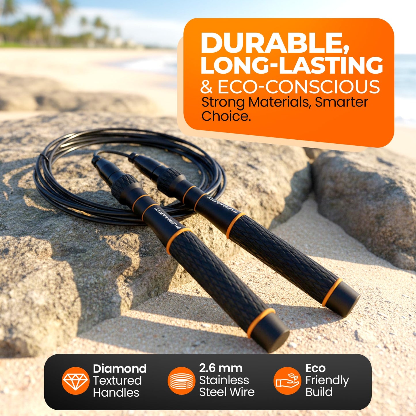 LYRA Adjustable Speed Jump Rope – 360° Ball Bearings, Steel Cable & Aluminum Handles – Fast Double Unders for CrossFit, HIIT & Fitness Workouts – Carry Bag & Extra Cable Included