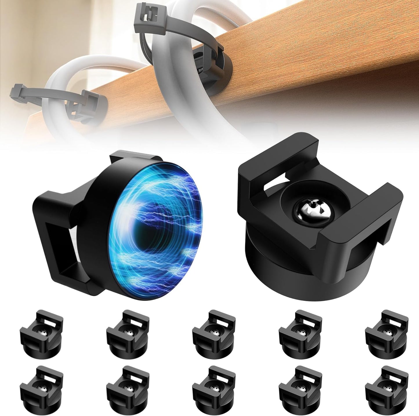 10 26lbs Pcs Magnetic Zip Tie Mount Base Strong Magnetic Zip Tie Holder Multipurpose Magnet Cable Tie Clips Holder Wire