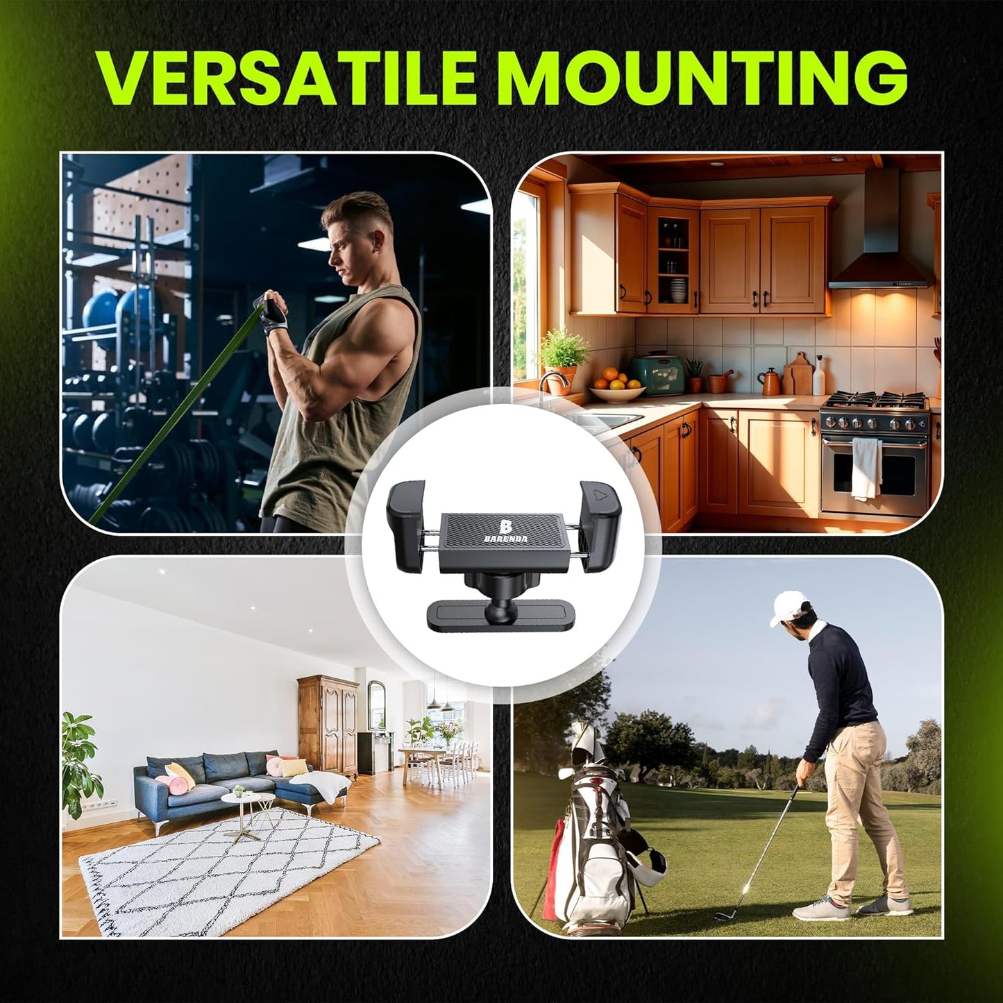 BARENDA N52 Magnetic Phone Holder for Gym with Magnet and Secure Clip, Strong Magnetic Phone Mount for All Phones