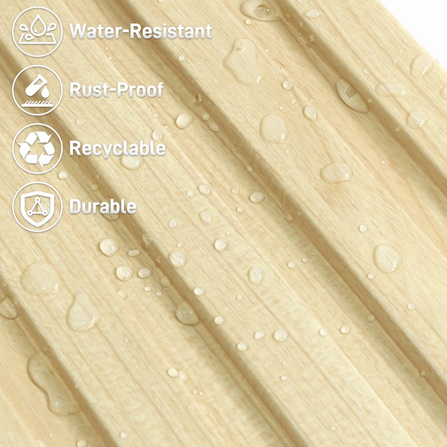 LETKEYS WPC Slat Wall Panels, 16 Packs 48 x 6 Inch WPC 3D Wood Wall Paneling for Interior Wall Decor, Living Room, Bedroom, TV Background, Wainscoting Panels for Wall Decor, Light Maple