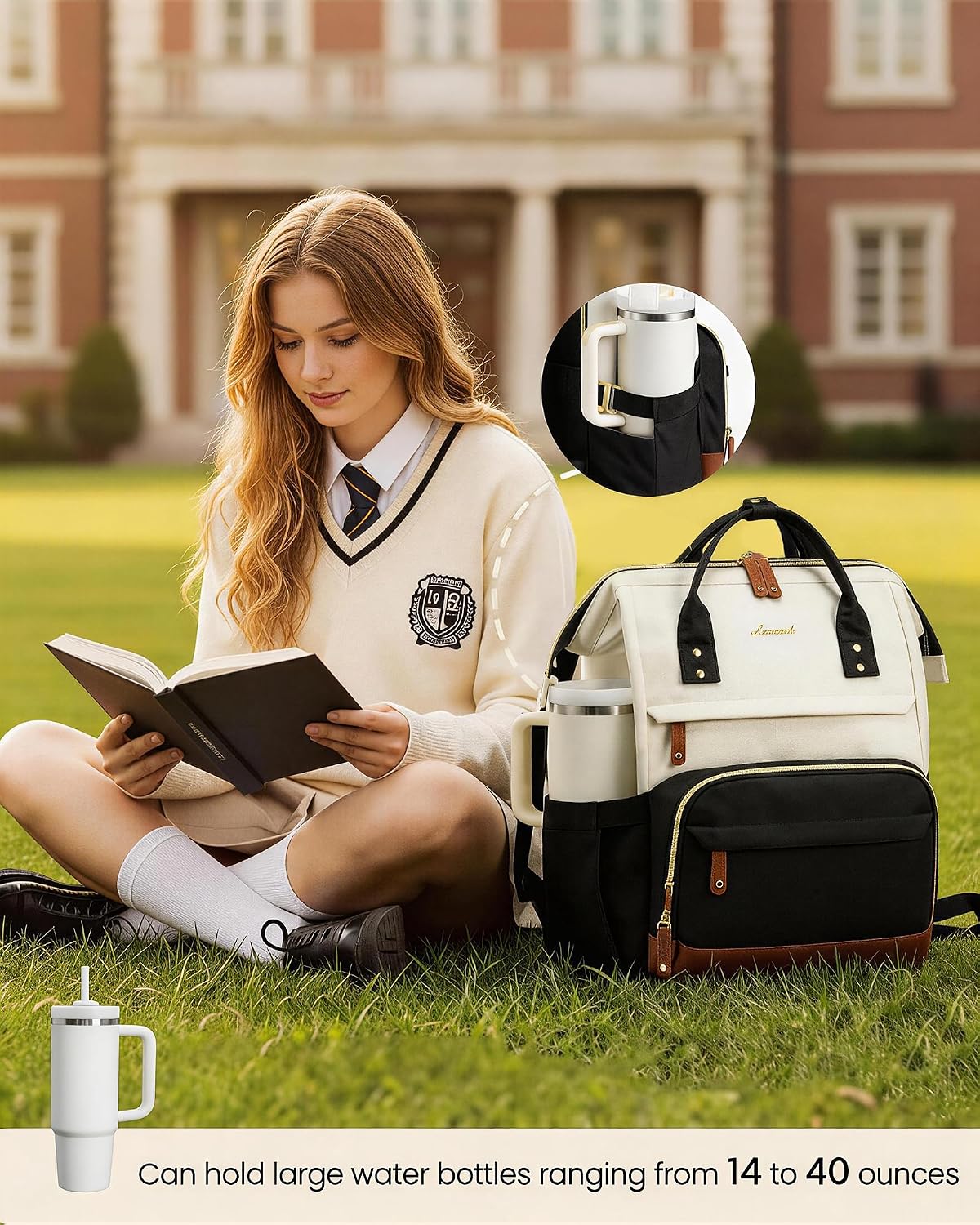 Backpack 15.6 Inch Backpacks Daypack LOVEVOOK Laptop for Women, Work Business Purse With Large Capacity, Waterproof
