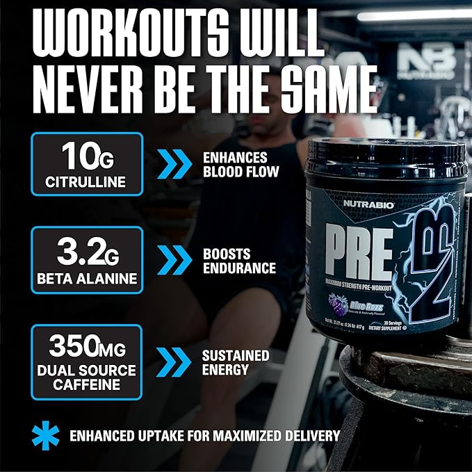 NutraBio Preworkout Powder, Blue Razz| Explosive Energy, Laser Focus, Extreme Pumps| Pre Workout for Men & Women| Performance, Endurance, Power Complex, Caffeine, Electrolytes