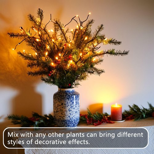3PCS LED Lighted Branches Lights with Timer Battery Operated, 30 INCH Artificial Willow Brown Branches with Warm White Fairy Lights Vase Decorative Sticks for Home Christmas Party Holiday Home Decor