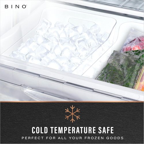 BINO Plastic Organizer Bins - Large 4 Pack | Multi-Use Pantry & Freezer Storage Containers